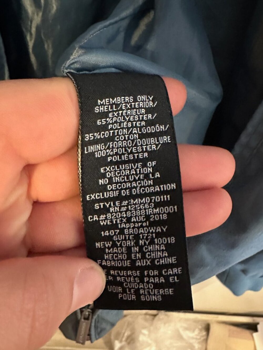 Members Only Men's Blue Jacket - Picture 6 of 8